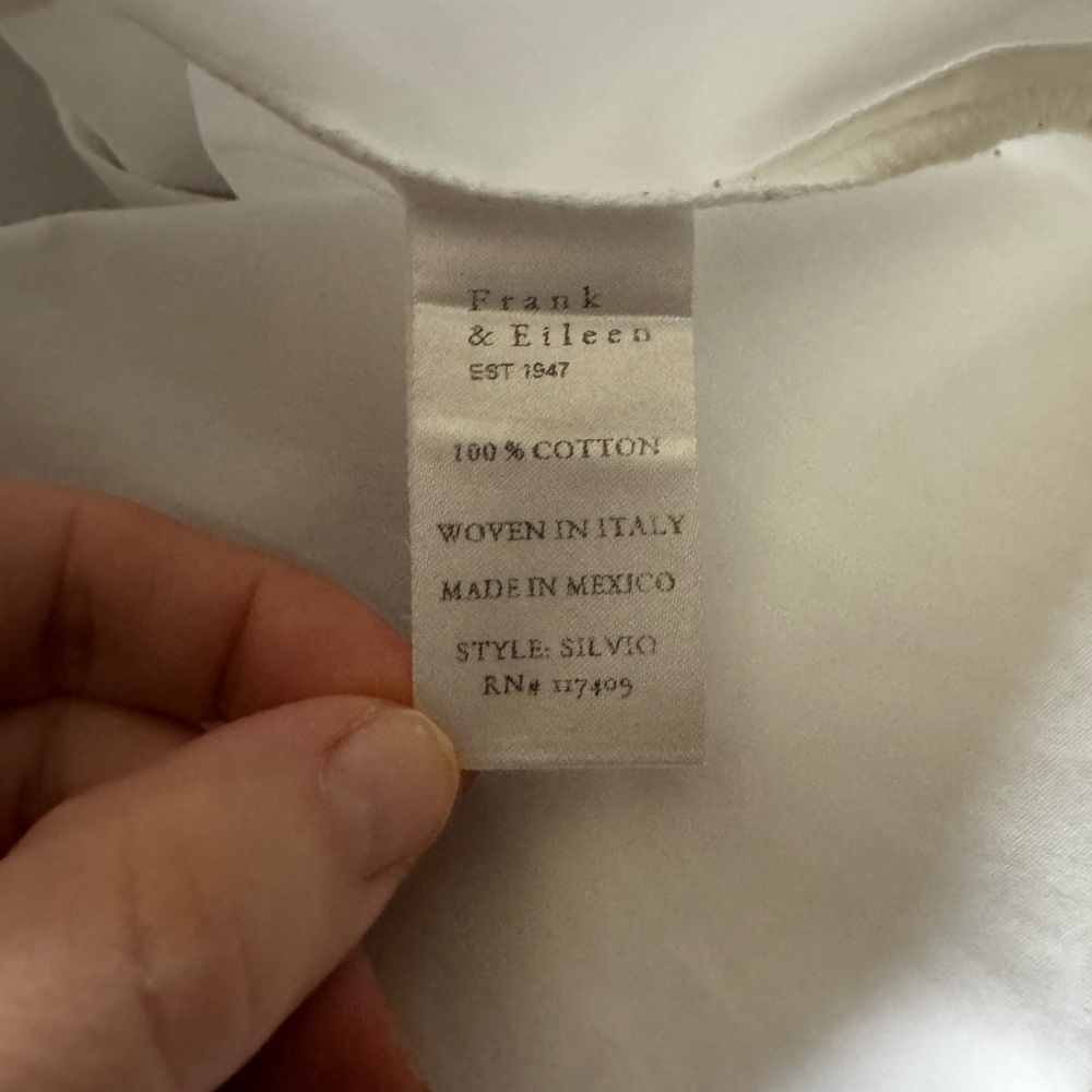 Frank & Eileen White Collared Button-Front Shirt - image 5